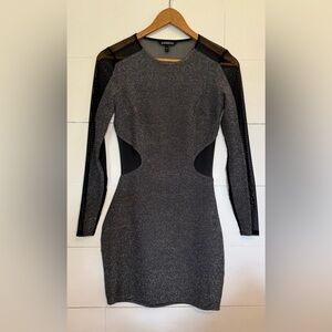 Express Black and Gray Long Sleeve Dress Size 2